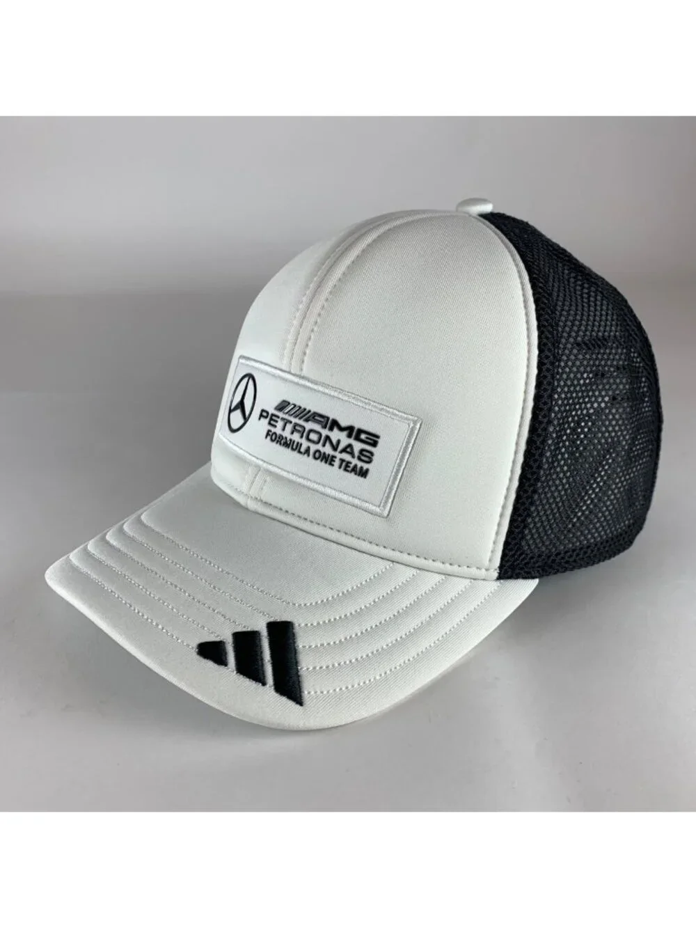 Mercedes Benz AMG Petronas F1 White Black Adidas Snapback Trucker Hat
